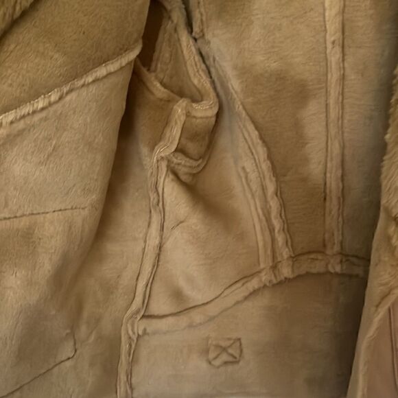 Chico’s Tan Faux Shearling and Faux Suede Leather Jacket Size Small - Picture 11 of 15